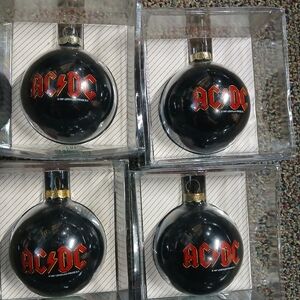 AC/DC Black and Red Holiday Ornament Set Of 4
